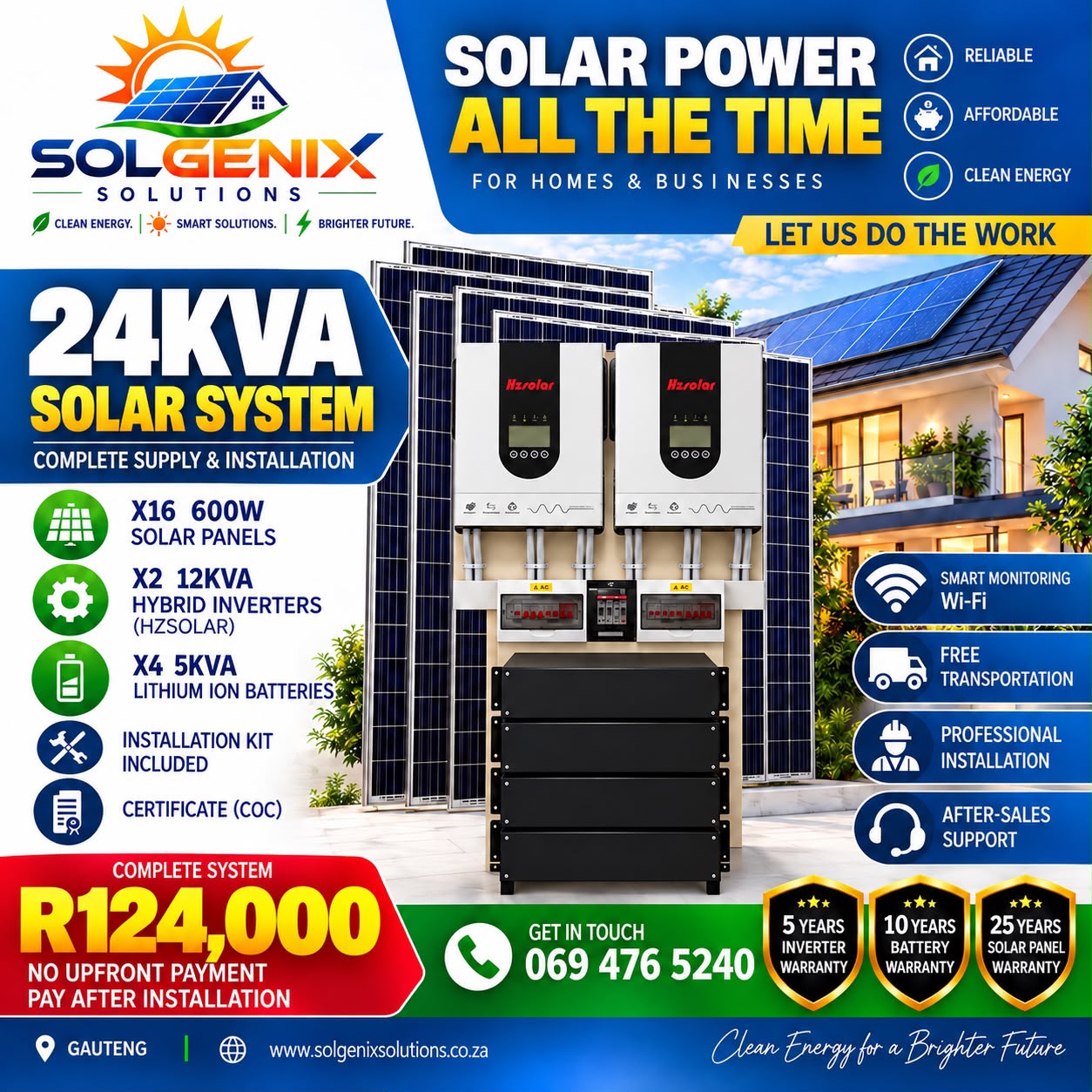 24kVA Solar System — Solgenix package prices and included equipment