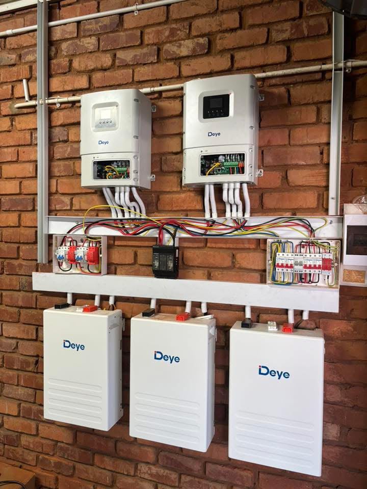 Dual Deye Inverters with Triple Battery Bank — Solgenix Solutions installation